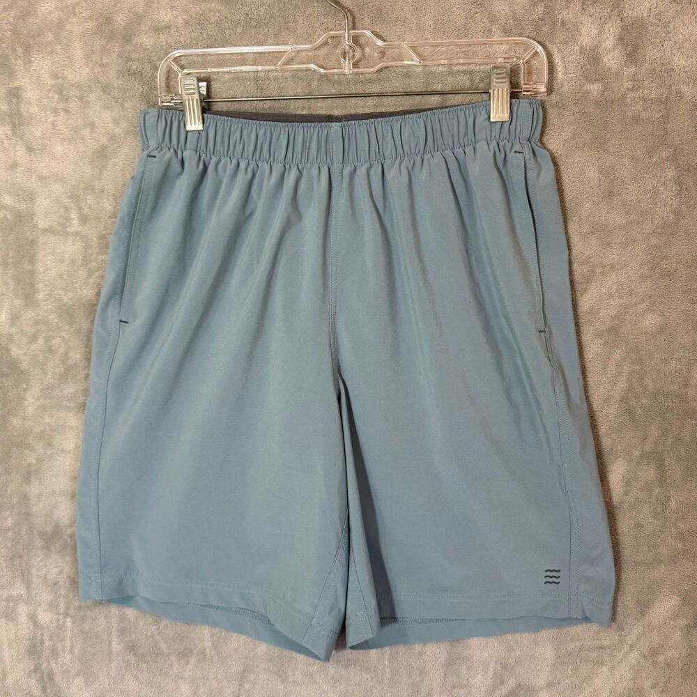 Free Fly Mens Medium M Breeze Short Blue Hybrid Performance Fishing Stretch